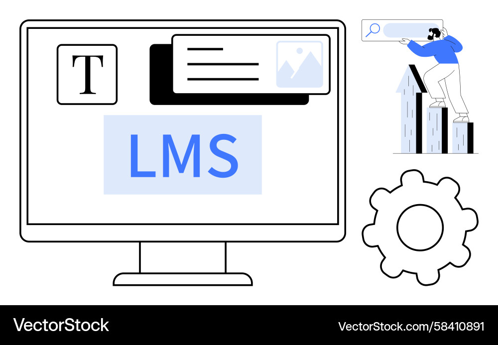 Learning Management System Interface Vector Image