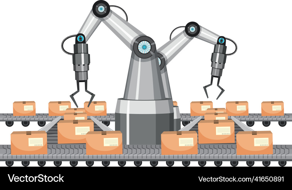 Machine robotic robot arm hand Machine robotic robot arm hand vector image