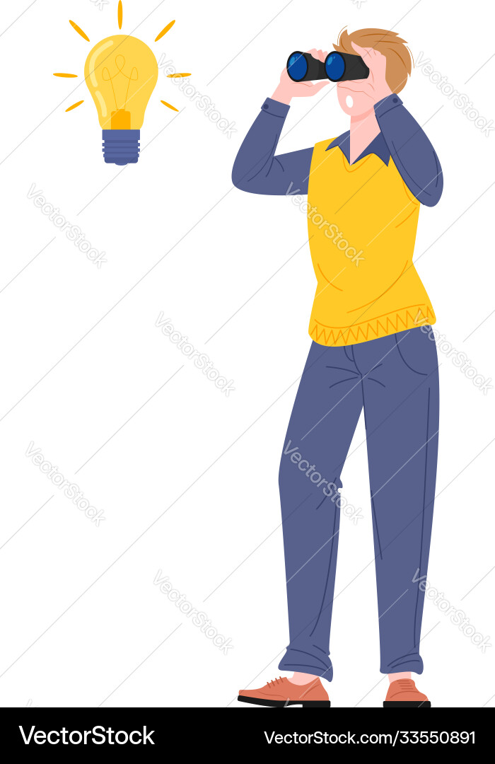 Man with Binoculars - Idea Search vector image