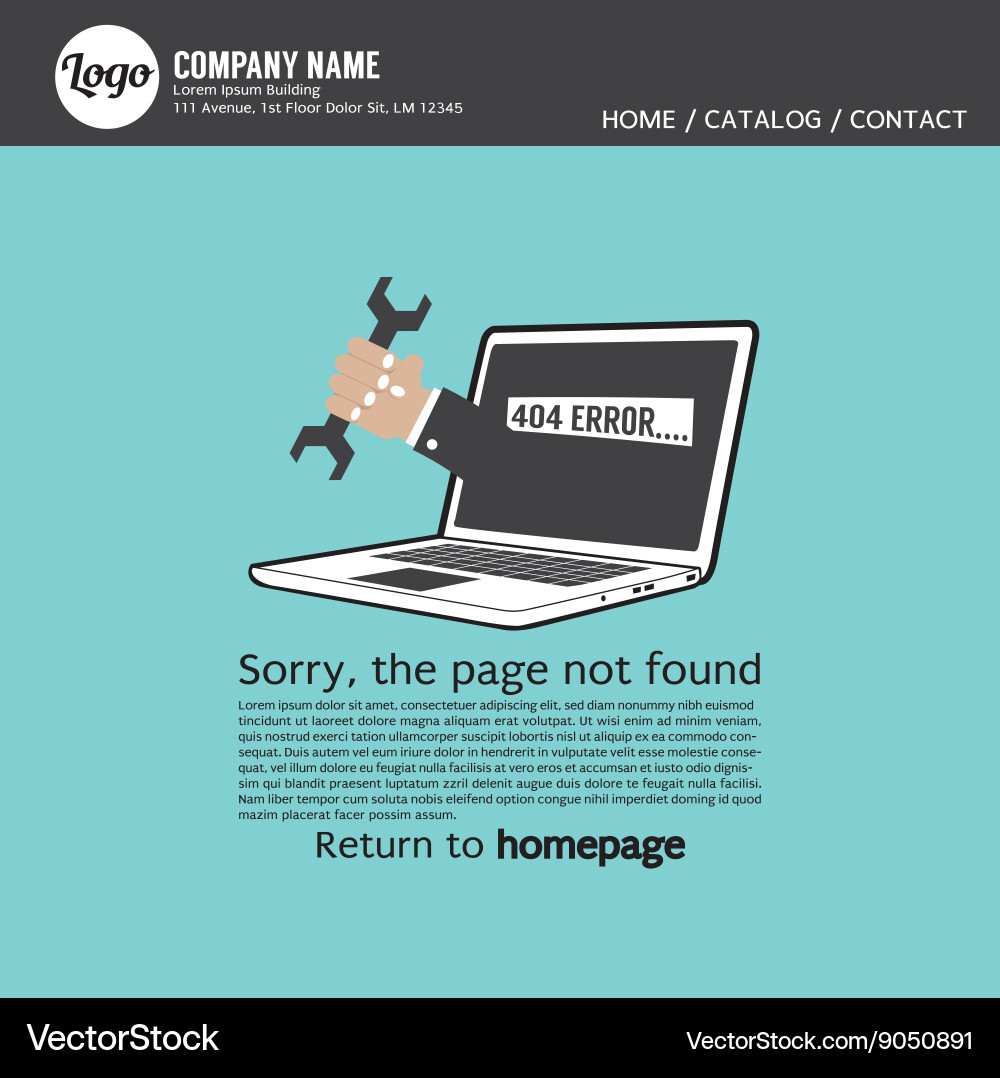 Page not found error 404 vector image