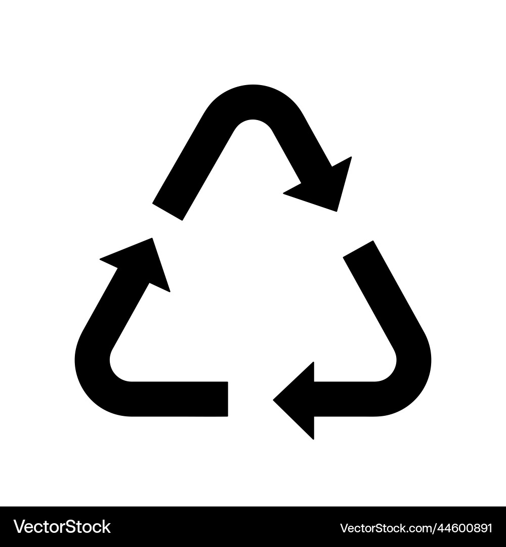 Recycling symbol thin arrows triangular shape Vector Image