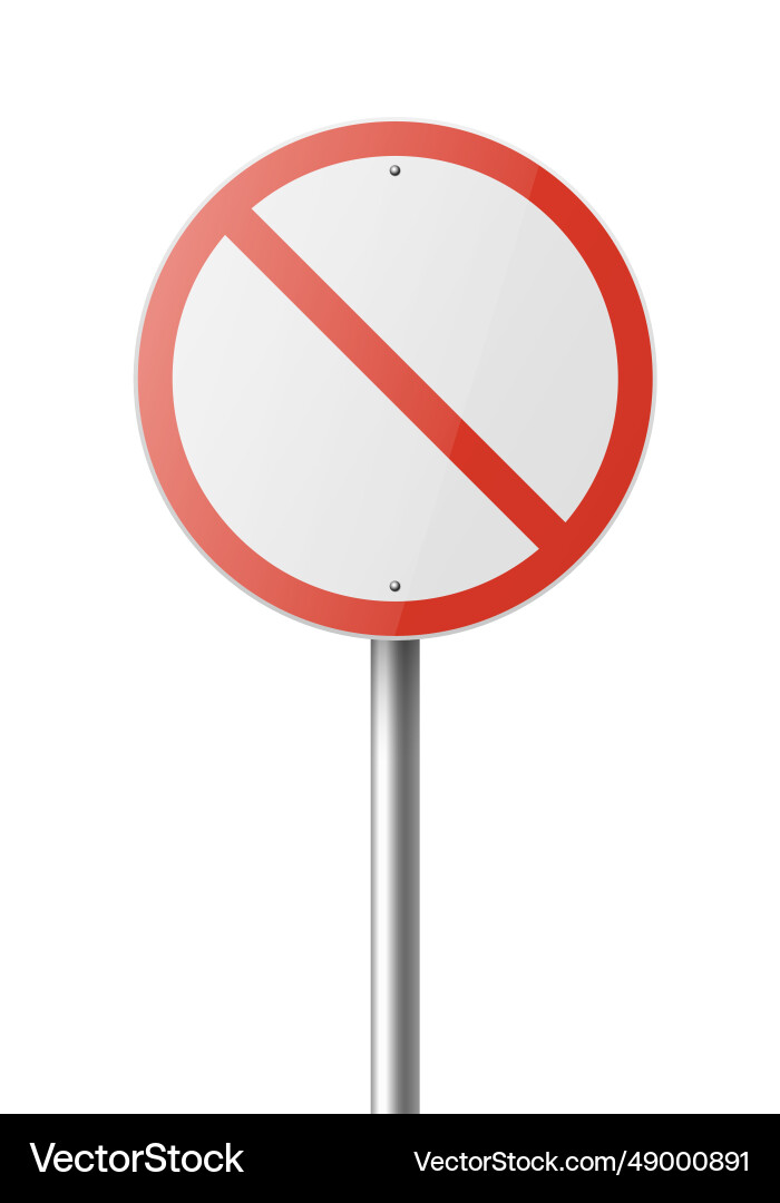 Red and white round prohibition sign icon Red and white round prohibition sign icon vector image