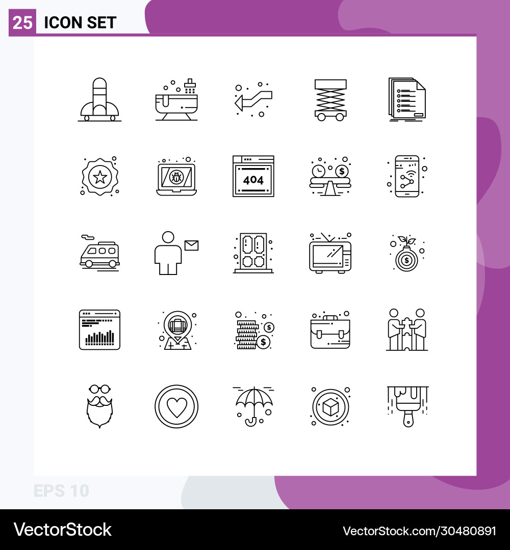 Set 25 lines on grid for filing structure vector image