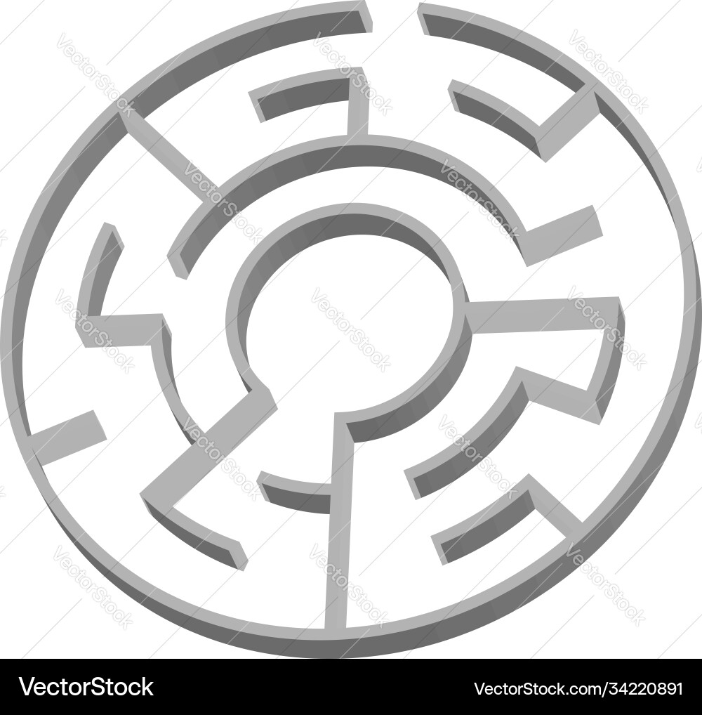 Solvable 3d maze labyrinth puzzle game Solvable 3d maze labyrinth puzzle game vector image