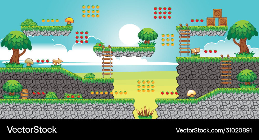 Tile set platform for game 8 Tile set platform for game 8 vector image