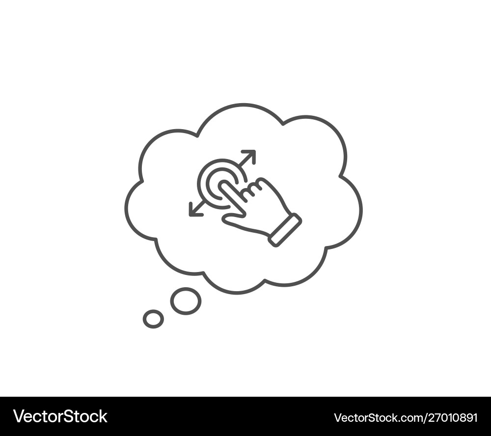 Touchscreen gesture line icon drag and drop arrow vector image