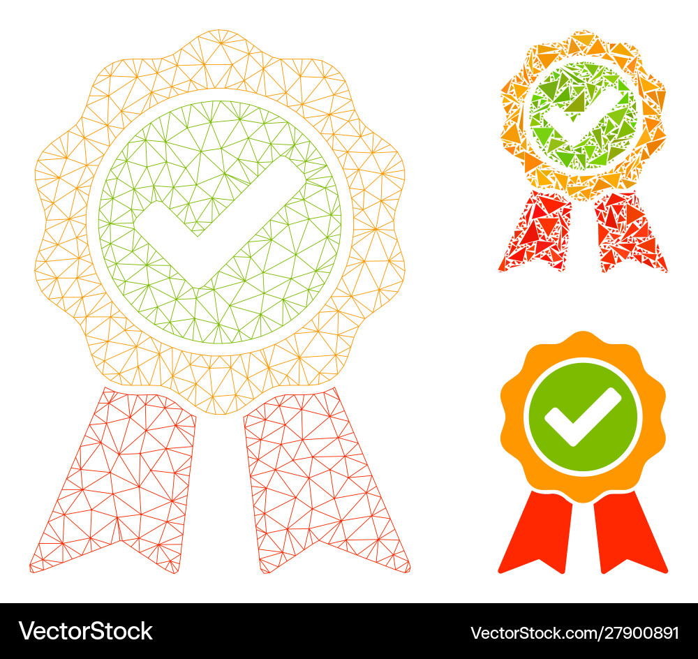 Triangle Mesh Network Model vector image