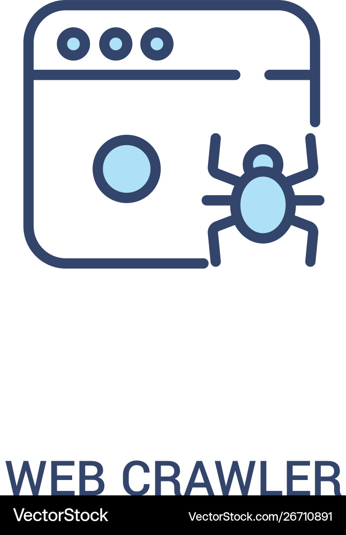 Web Crawler Icon - Simple Line vector image