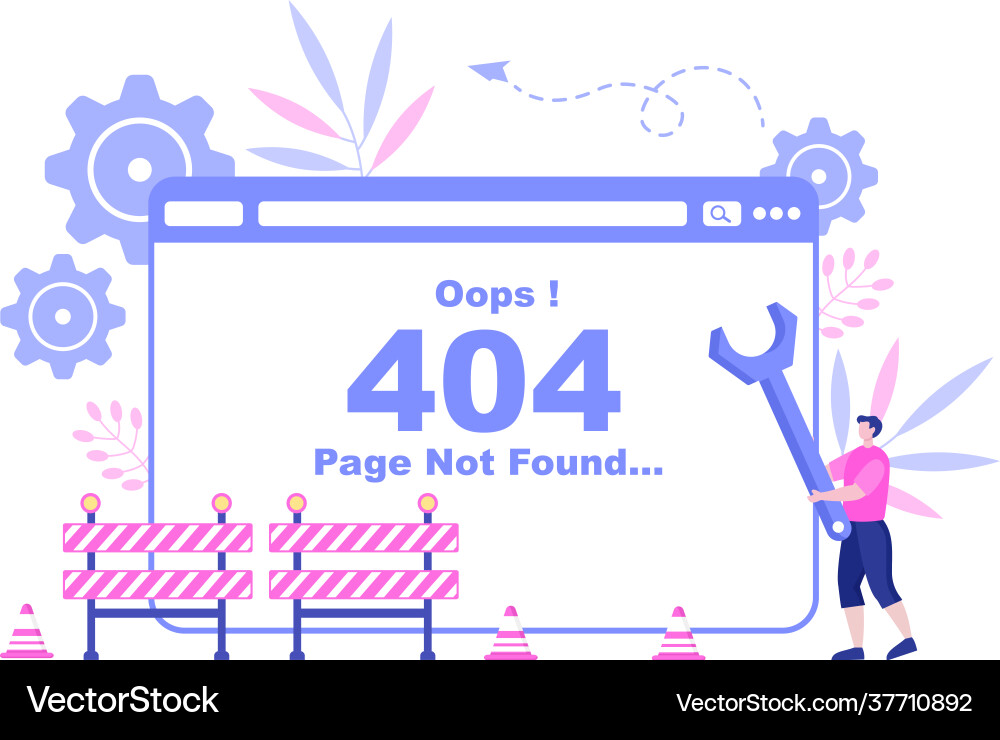 404 error and page not found lost connect 404 error and page not found lost connect vector image