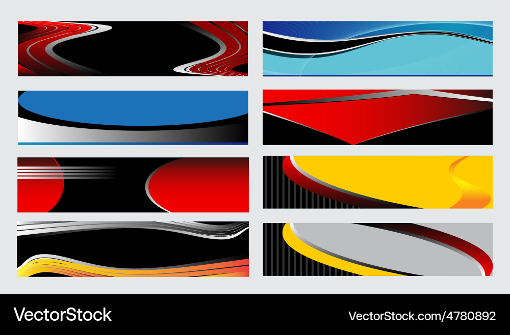 Abstract vertical header colorful wave Vector Image
