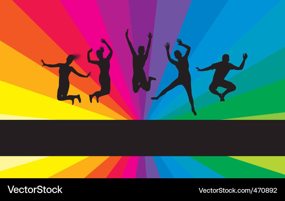 Colorful Jumping Background vector image