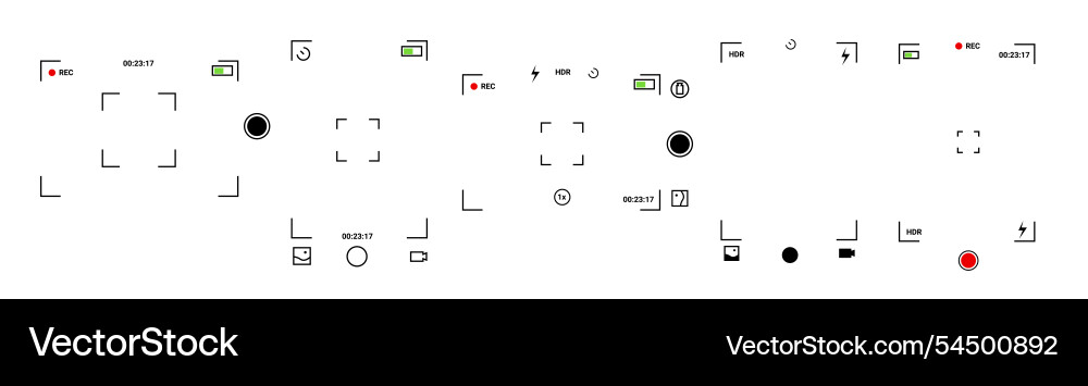 Digital camera app interface with settings vector image