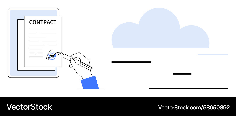 Digital contract signing with cloud integration Vector Image