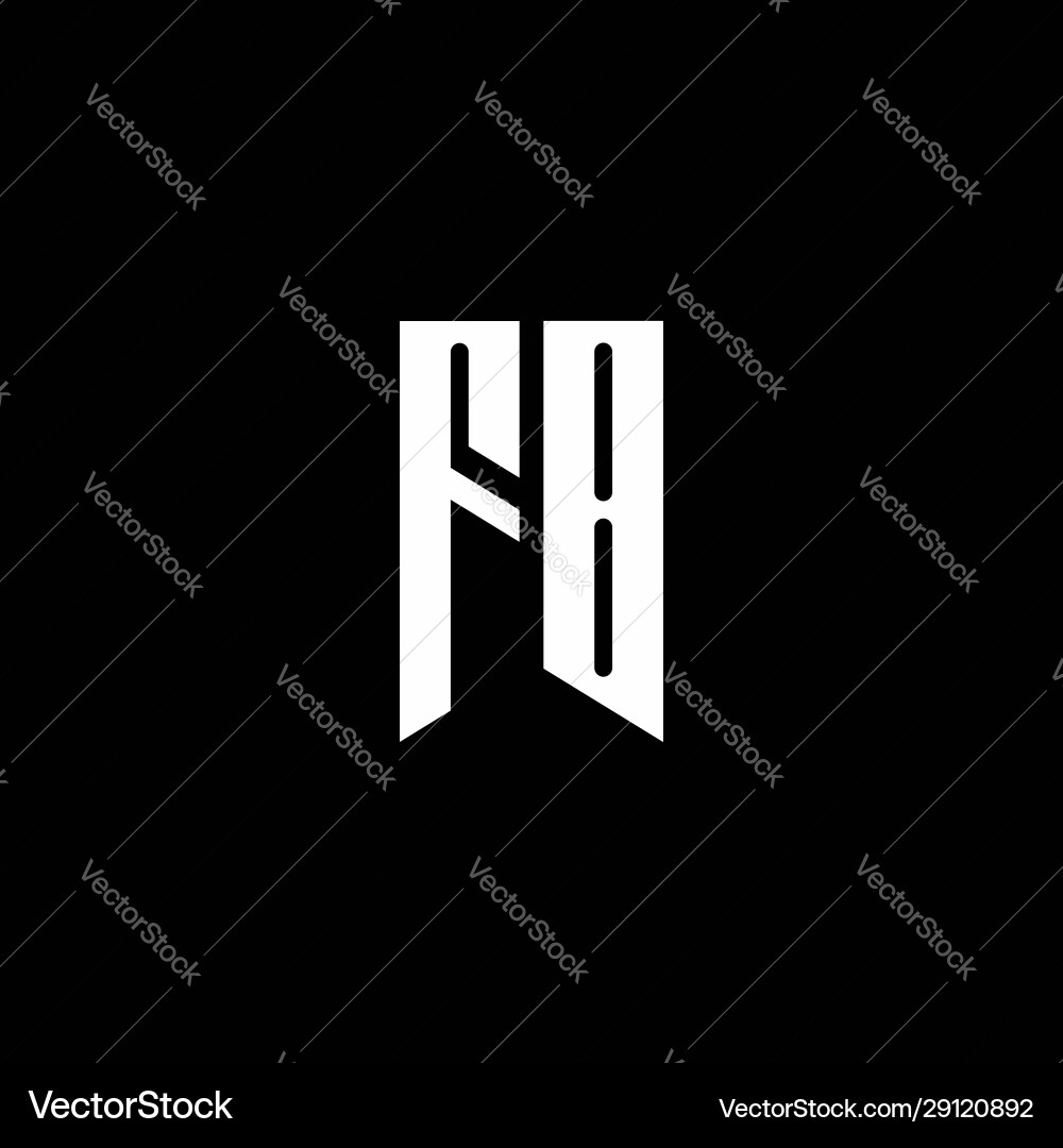 Fb logo monogram with emblem style isolated vector image