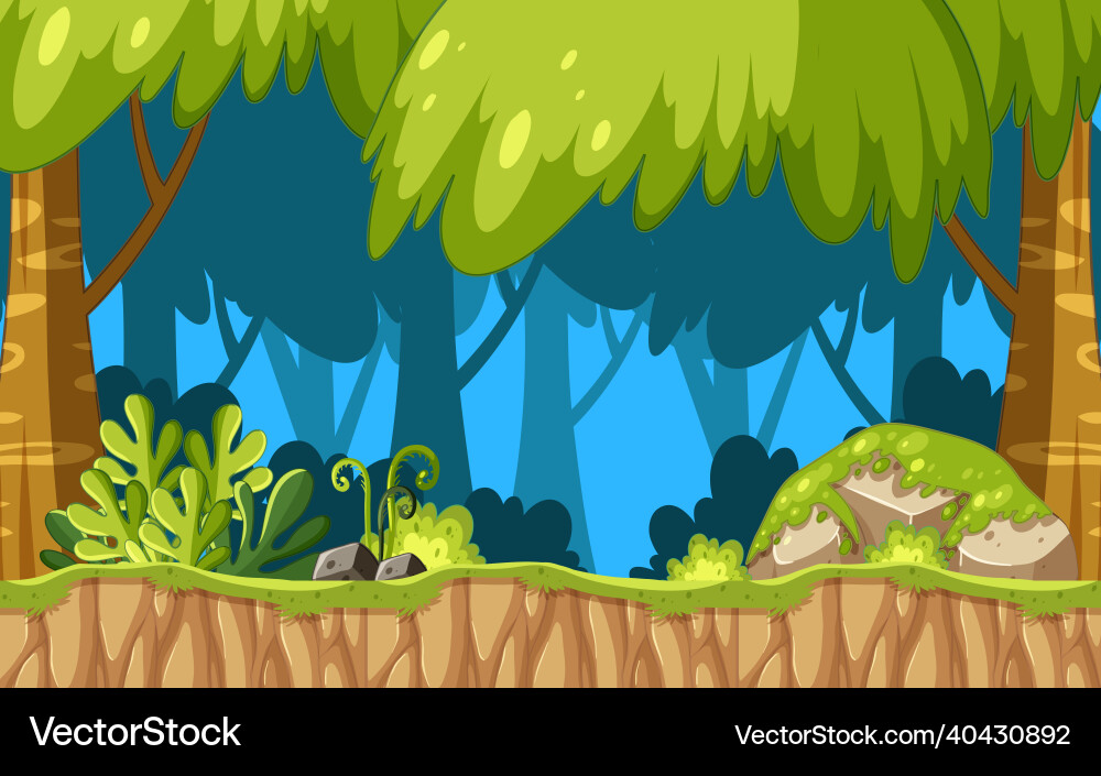 Game template forest scene Game template forest scene vector image