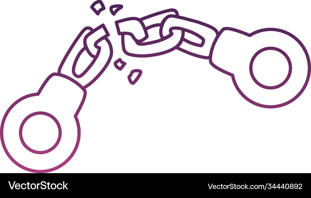 Handcuffs broken line style icon Vector Image