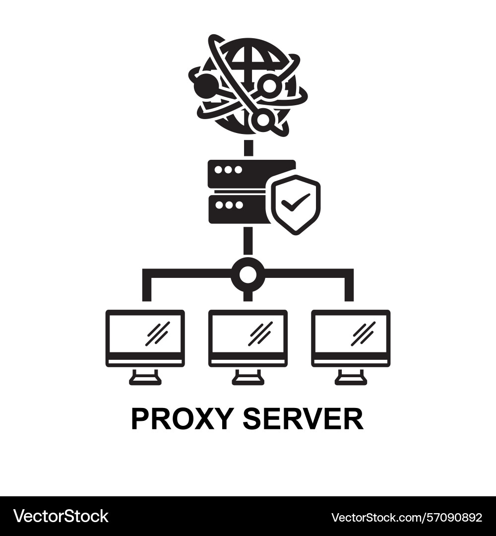 Icon proxy server vector image