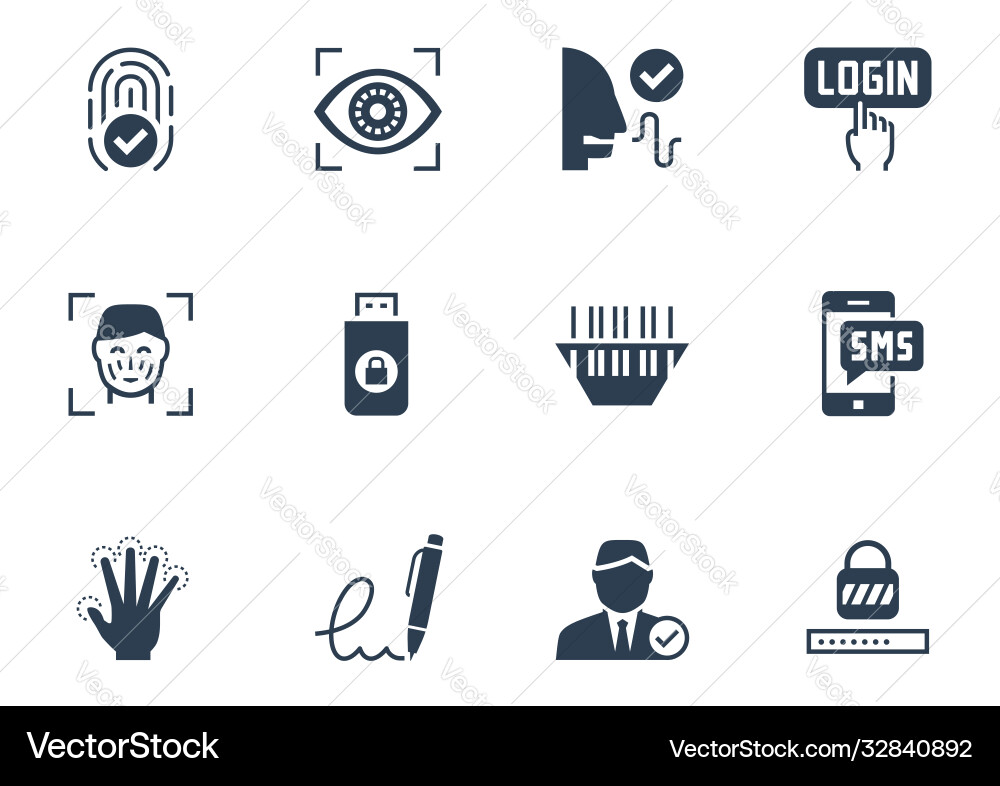 Identity Verification Icon Set vector image