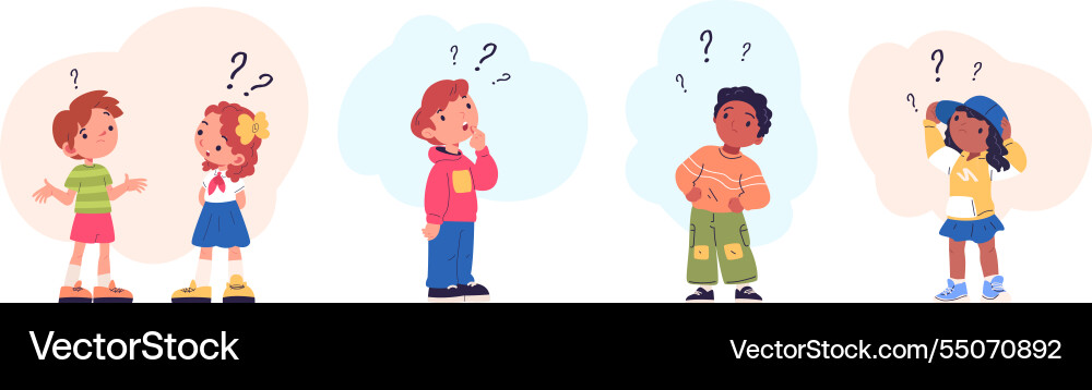 Kids Thinking: Questions and Problem Solving vector image