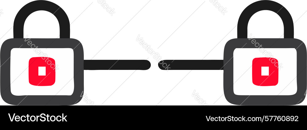 Linked security interconnected digital protection Vector Image