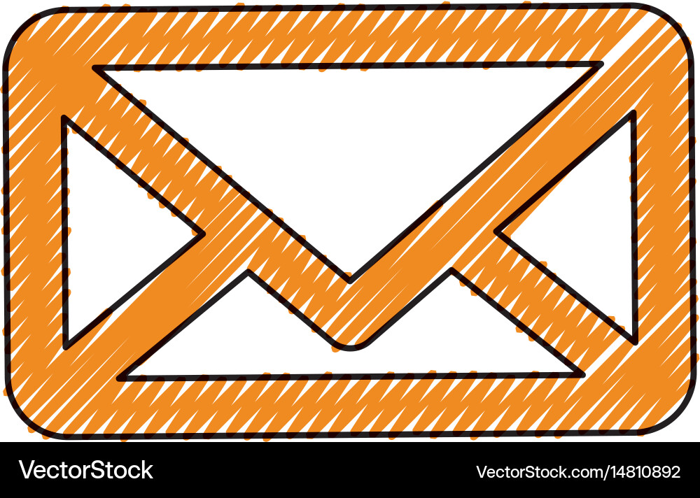 Message envelope draw vector image