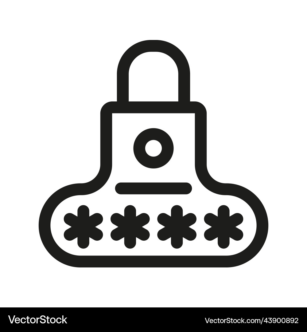 Password field line icon pin code lock Vector Image