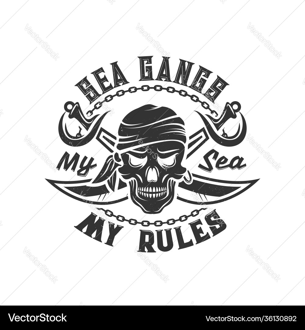 Pirate Skull with Bandana & Sabers vector image