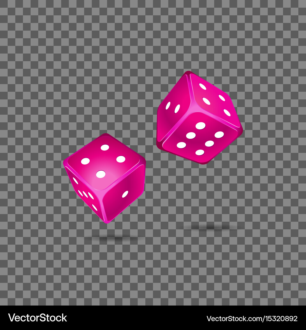Purple Dice Set - Rolling Game Vector Image