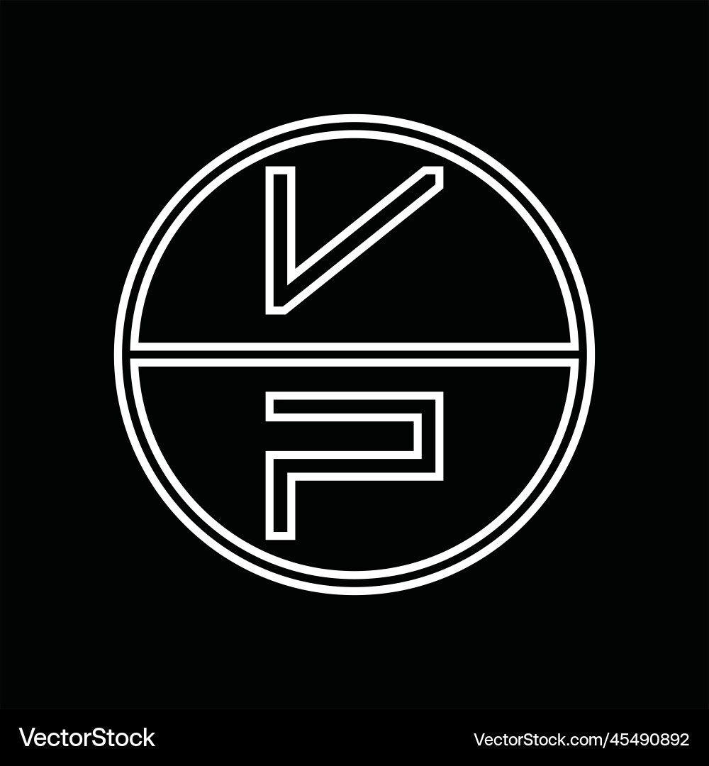 Pv logo monogram abstract inside circle stripe Pv logo monogram abstract inside circle stripe Vector Image