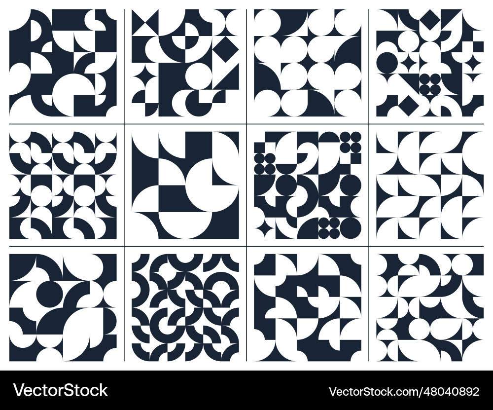 Seamless geometric patterns set abstract Vector Image