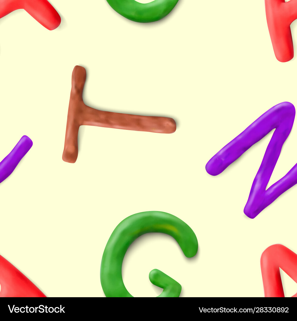 Seamless pattern with alphabet handmade modeling Seamless pattern with alphabet handmade modeling vector image