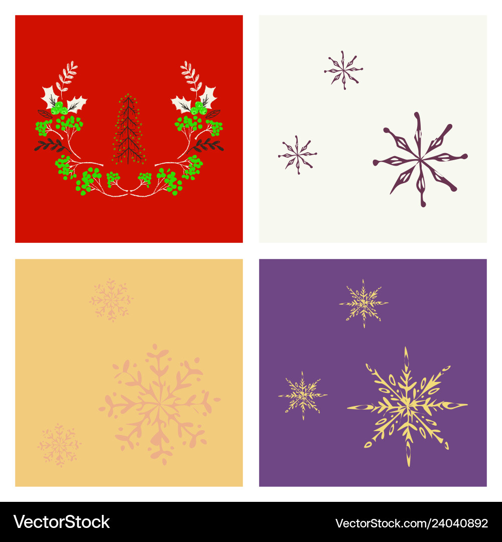 Set of snowflake icon sign design red background Set of snowflake icon sign design red background Vector Image
