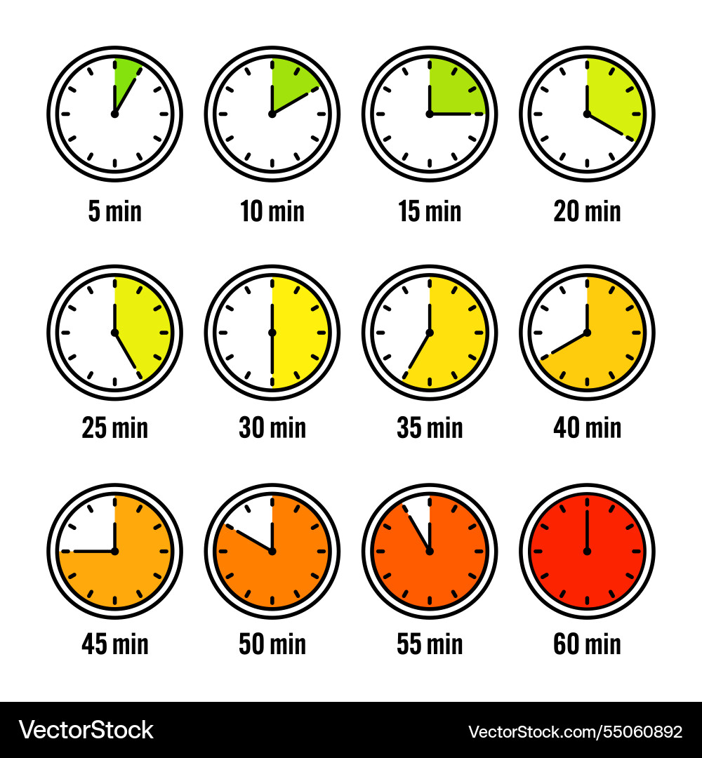 Stopwatch icons colorful simple chronometer time Stopwatch icons colorful simple chronometer time vector image