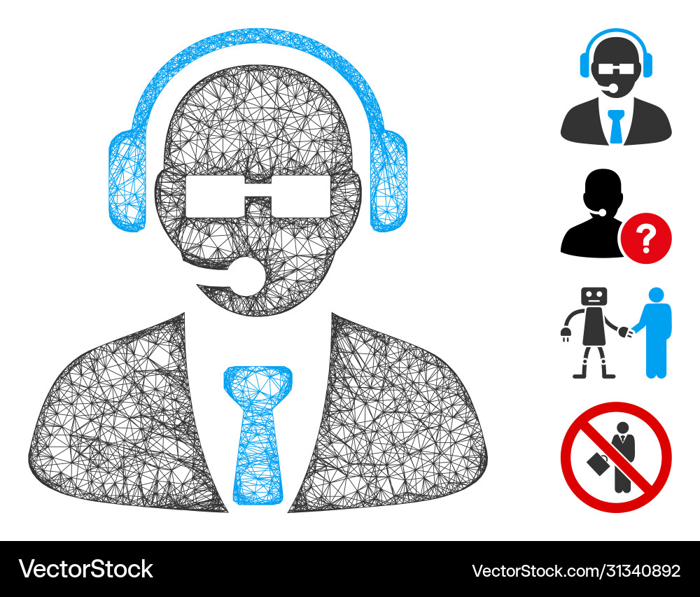 Support manager web mesh Support manager web mesh vector image