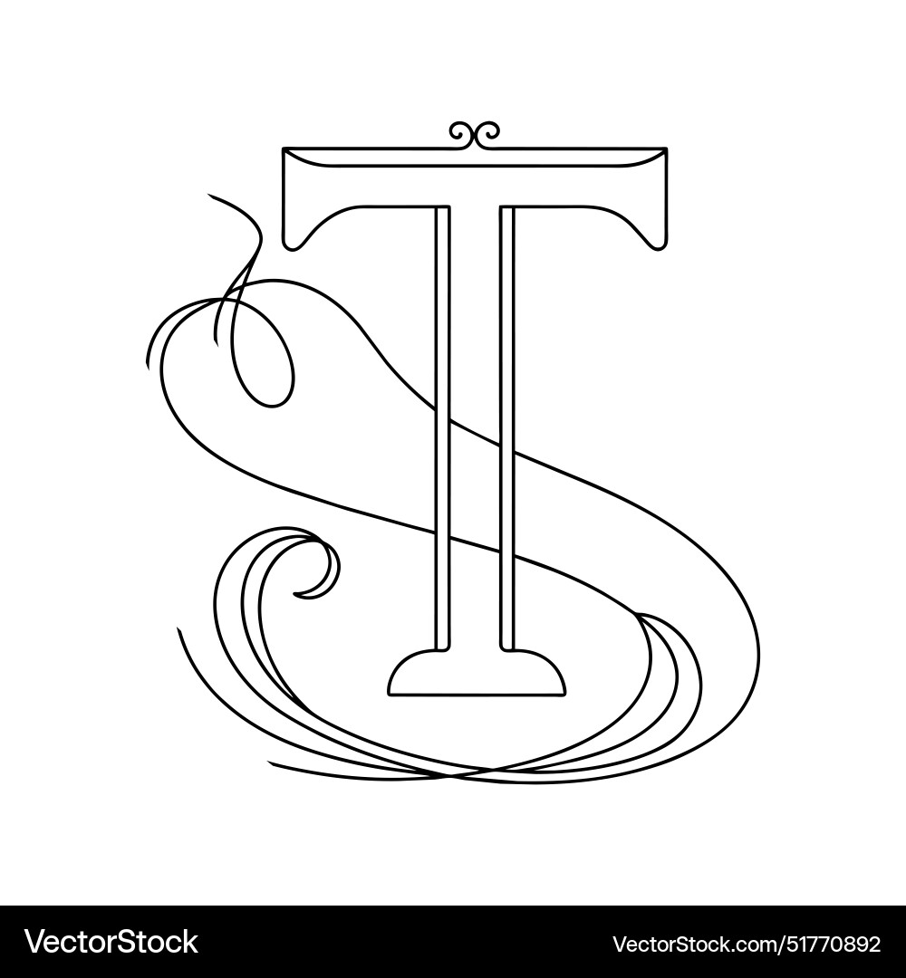 T alphabet continuous T alphabet continuous vector image