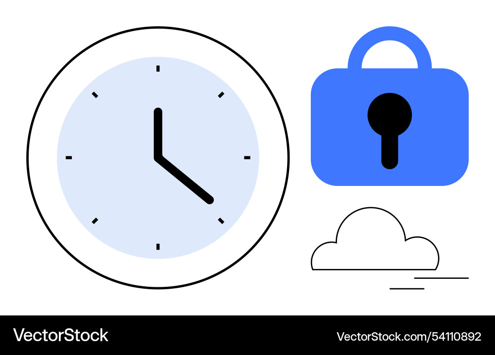 Time management and data security with cloud Time management and data security with cloud vector image