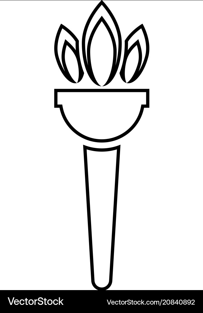 Torch flambeau icon black color flat style simple vector image