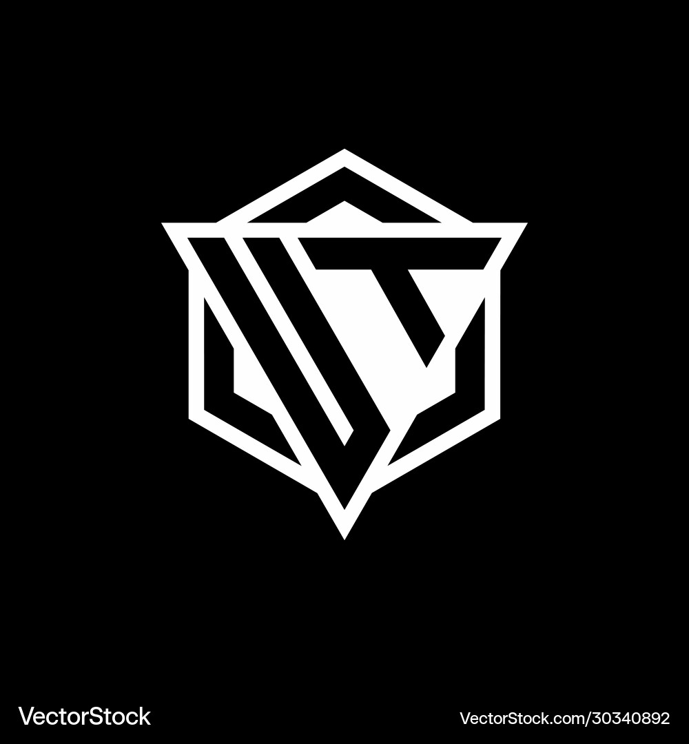 Ut logo monogram with triangle and hexagon shape Vector Image