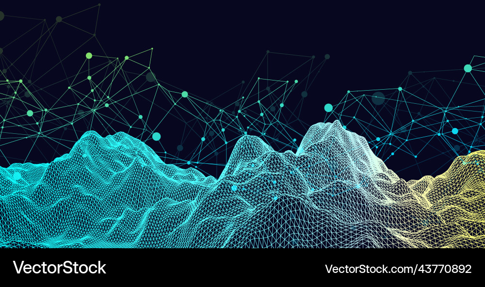 Wireframe background with plexus effect Wireframe background with plexus effect vector image