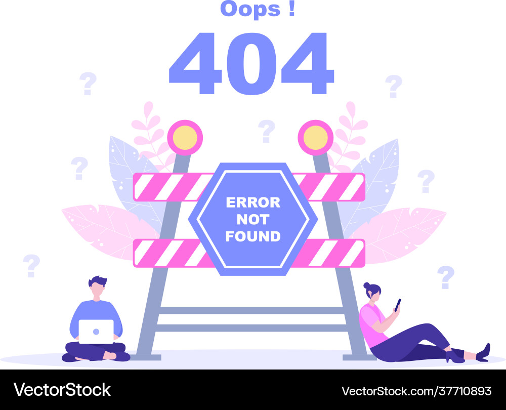 404 error and page not found lost connect vector image
