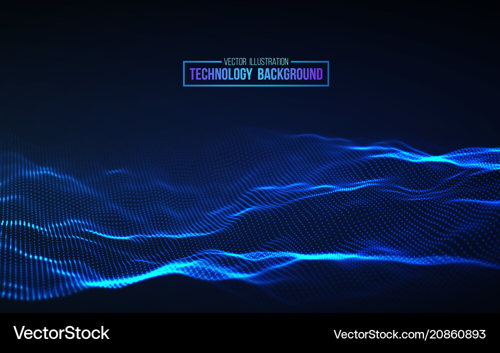 Abstract 3D Technology Grid Background vector image