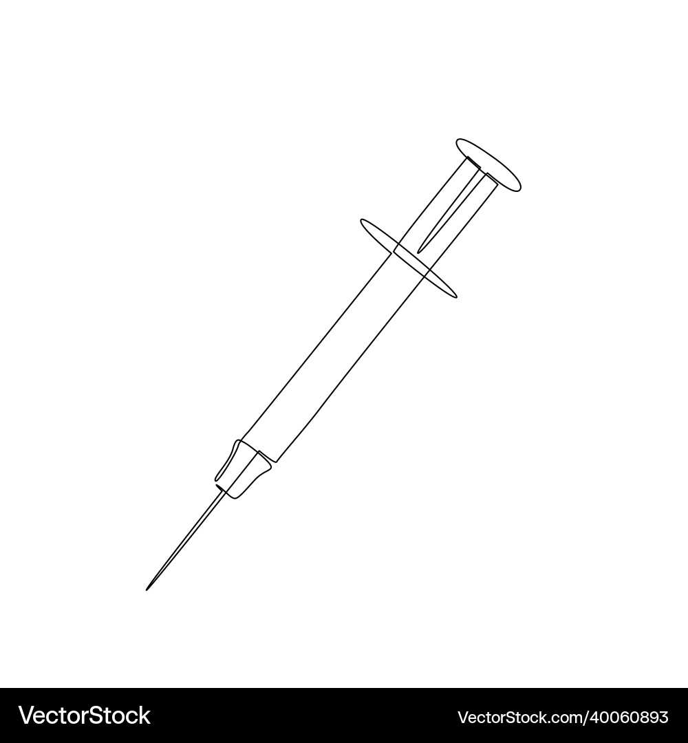 Abstract continuous line drawing of injecting vector image