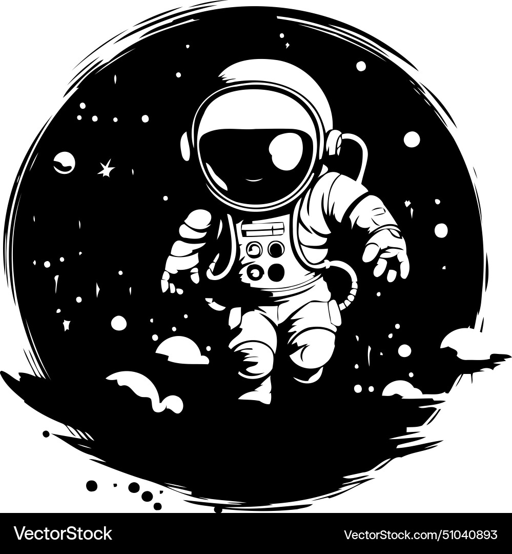 Astronaut in space on a background of the planet Vector Image