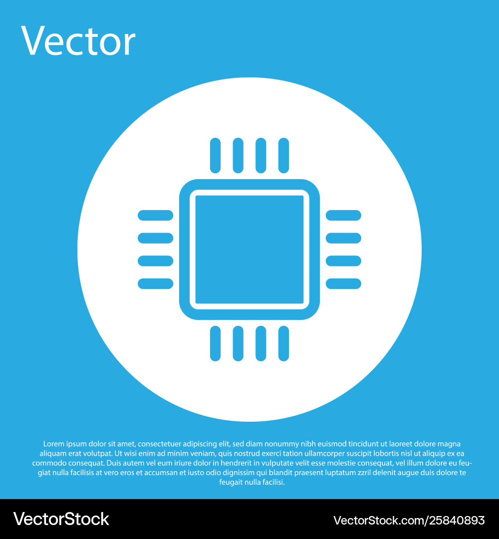 Blue computer processor with microcircuits cpu Blue computer processor with microcircuits cpu Vector Image