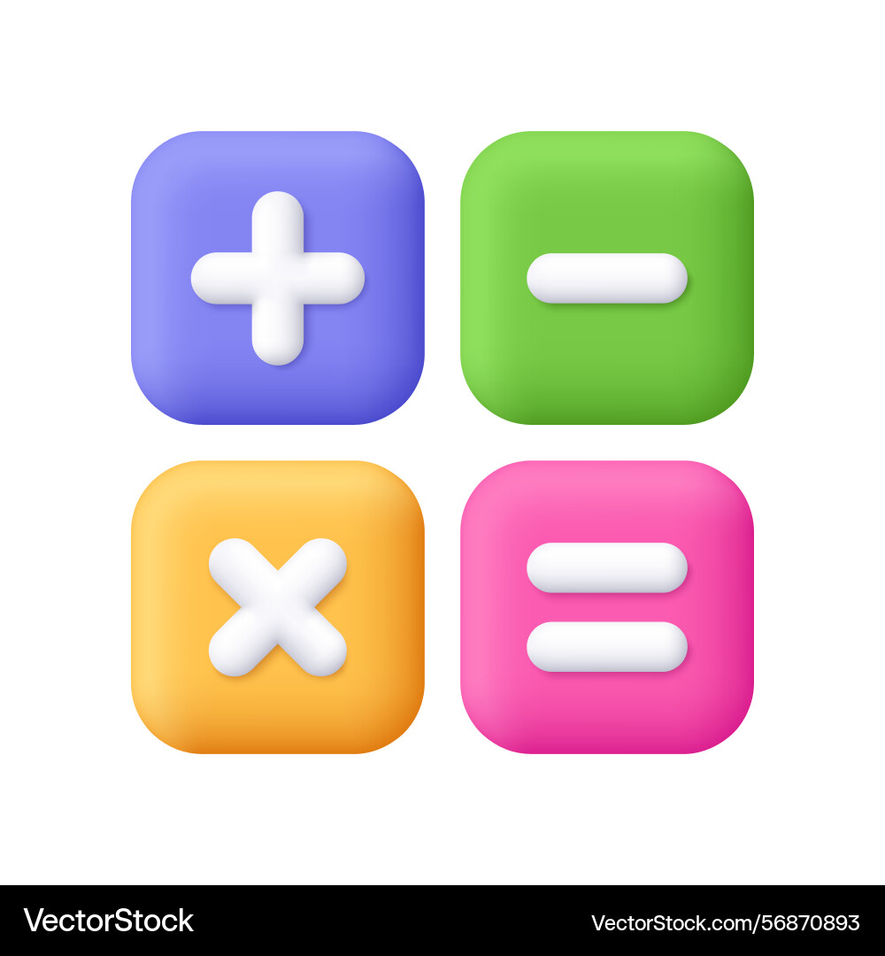 Calculator math device square buttons vector image