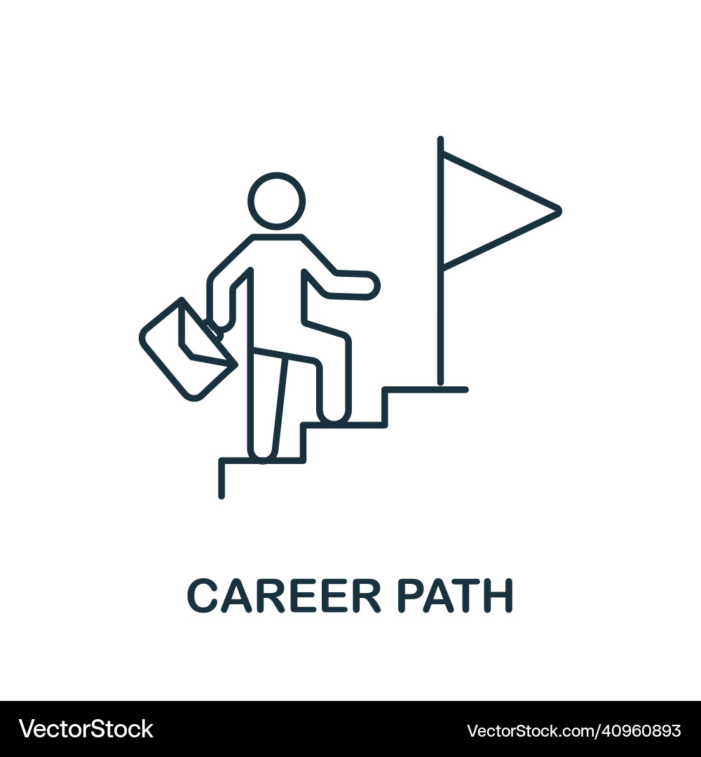 Career path icon line element from corporate vector image