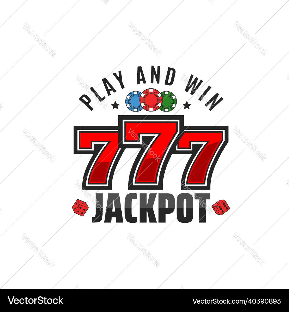 Casino Jackpot 777 Emblem vector image