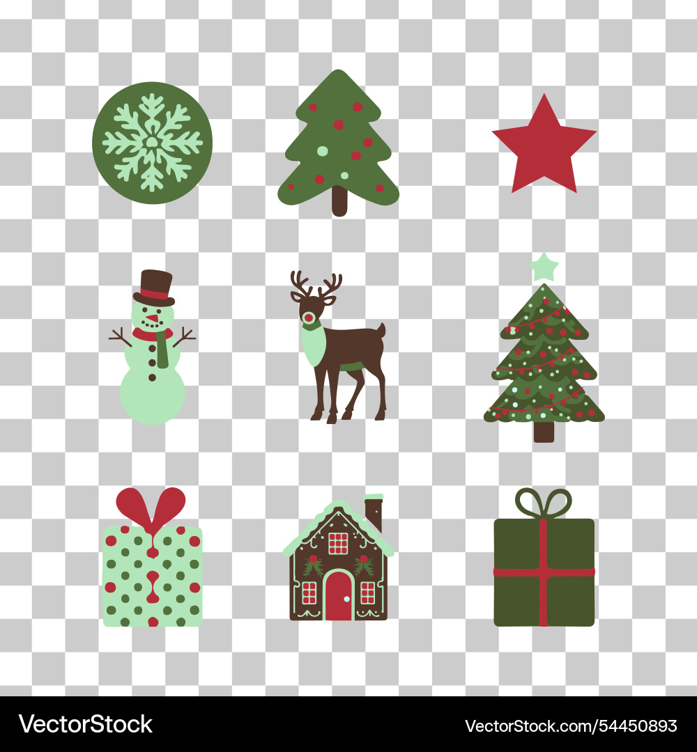 Christmas set of graphic elements design Vector Image