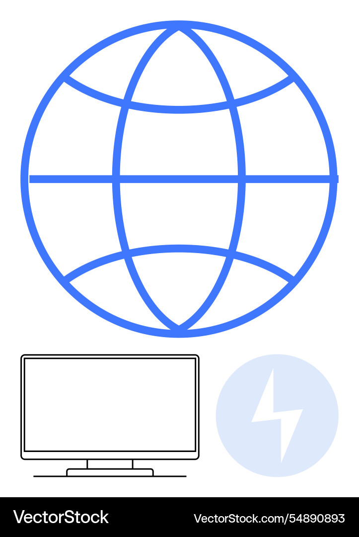 Digital connectivity concept with globe computer Vector Image