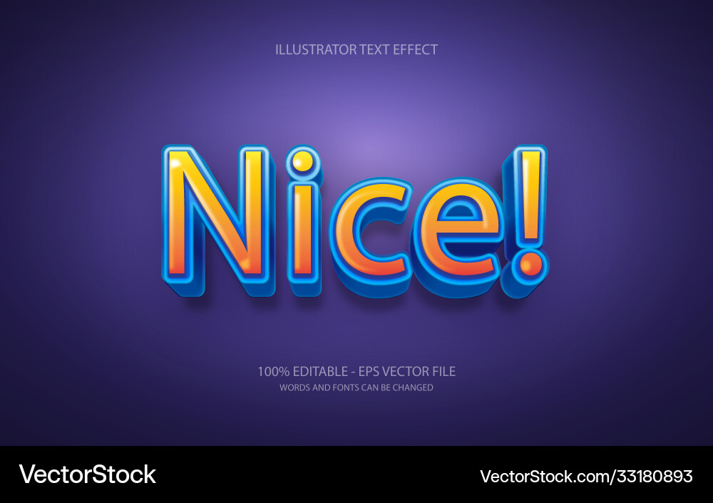 Editable text style effect typography template Vector Image
